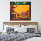Egyptisch Oranje LabelDowney, CA Canvas Afdruk (Insitu (Slaapkamer))
