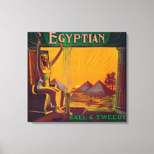 Egyptisch Oranje LabelDowney, CA Canvas Afdruk (Voorkant)