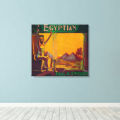 Egyptisch Oranje LabelDowney, CA Canvas Afdruk (Insitu (Houten vloer))