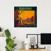 Egyptisch Oranje LabelDowney, CA Poster (Thuiskantoor)