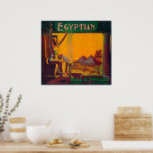 Egyptisch Oranje LabelDowney, CA Poster (Keuken)