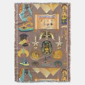 Egyptisch Oud Hiërogliefenpatroonsymbool Deken (Voorkant Verticaal)