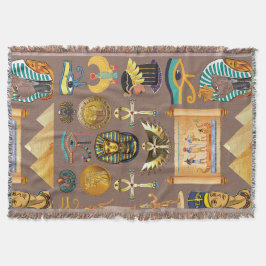 Egyptisch Oud Hiërogliefenpatroonsymbool Deken