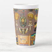 Egyptisch Oud Hiërogliefenpatroonsymbool Latte Mok (Voorkant)