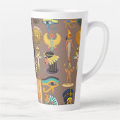 Egyptisch Oud Hiërogliefenpatroonsymbool Latte Mok (Rechts)