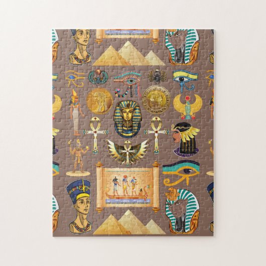 Egyptisch Oud Hiërogliefenpatroonsymbool Legpuzzel (Verticaal)