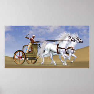 Egyptisch paard Chariot Poster