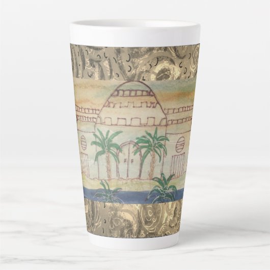Egyptisch paleis latte mok (Voorkant)