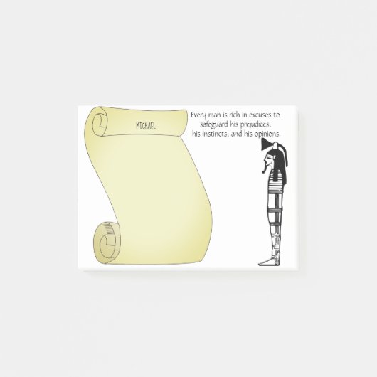 Egyptisch Papyrus Scroll Motivatie leven Quote Post-it® Notes (Voorkant)