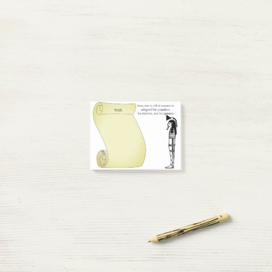 Egyptisch Papyrus Scroll Motivatie leven Quote Post-it® Notes (Op bureau)
