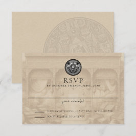 Egyptisch paspoort trouwreactiekaart RSVP kaartje