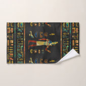 Egyptisch patroon van goud, Blauwgroen en rood gla Bad Handdoek (Handdoek)