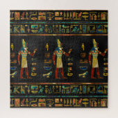 Egyptisch patroon van goud, Blauwgroen en rood gla Legpuzzel (Verticaal)