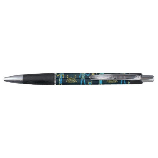 Egyptisch patroon van goud en blauw glas pen (Achterkant)