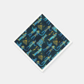 Egyptisch patroon van goud en blauw glas servetten (Hoek)