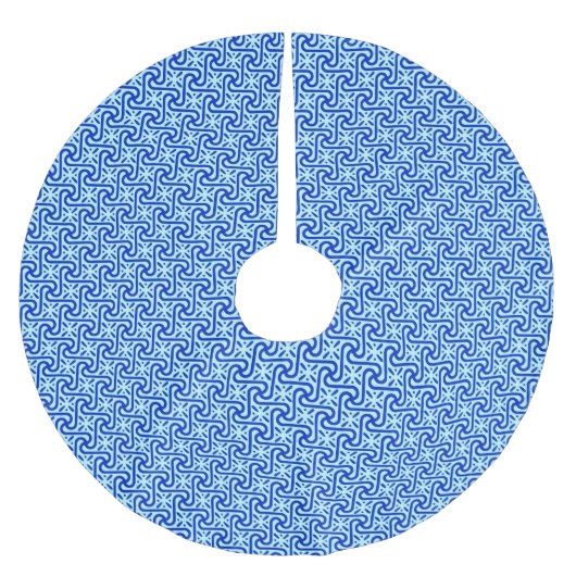 Egyptisch patroon van tegel, kobalt en sky blue kerstboom rok (Voorkant)