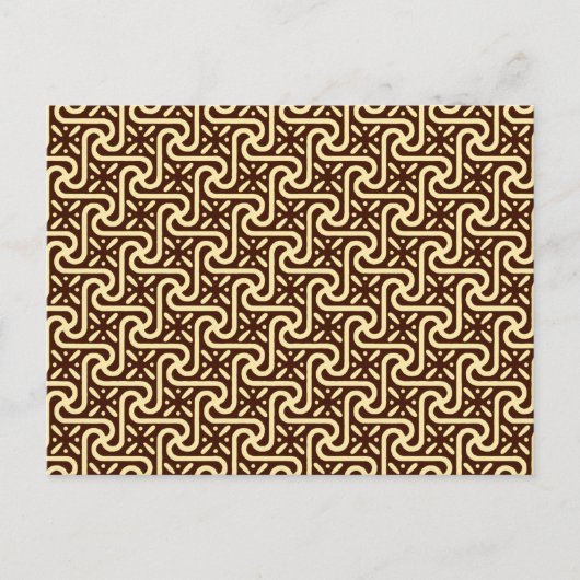 Egyptisch patroon van tegels, chocolade bruin en g briefkaart (Voorkant)