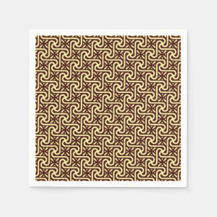 Egyptisch patroon van tegels, chocolade bruin en g servet