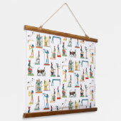  Egyptisch patroonpatroon in het oude Egypte Hangend Wandkleed (Gebogen)