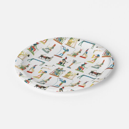  Egyptisch patroonpatroon in het oude Egypte Papieren Bordje (Gekanteld)