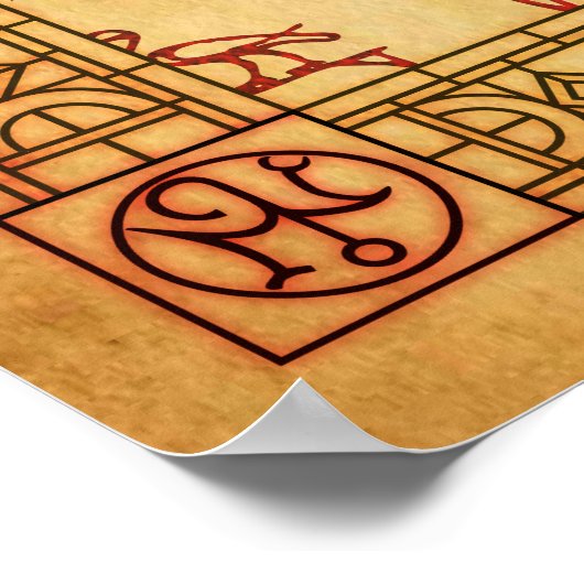 Egyptisch Poster - Ankh Cross (Hoek)