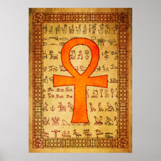 Egyptisch Poster - Ankh Cross
