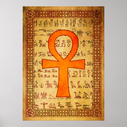 Egyptisch Poster - Ankh Cross (Voorkant)