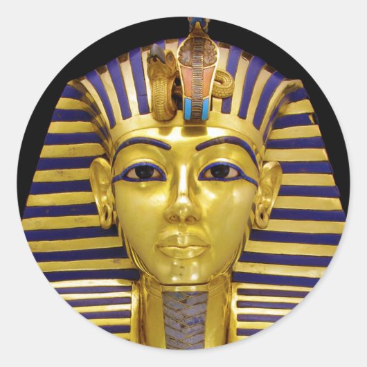Egyptisch Royal Golden Mask Ronde Sticker (Voorkant)