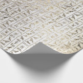 Egyptisch Script Pearly Gold Foxier White Royal Cadeaupapier (Hoek)