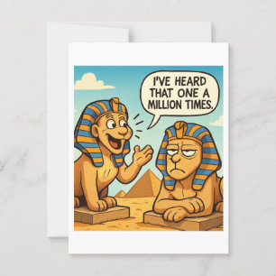 Egyptisch Sfinx Humor Cartoon Briefkaart