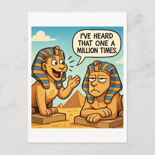 Egyptisch Sfinx Humor Cartoon Briefkaart (Voorkant)