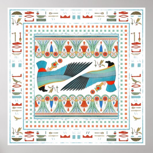 Egyptisch sierlijk naadloos patroon I Poster (Voorkant)