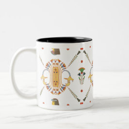 Egyptisch sierlijk naadloos patroon tweekleurige koffiemok