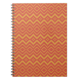 Egyptisch Sinaasappel Rood en Geel Tribal Pattern Notitieboek
