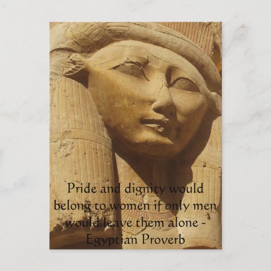 Egyptisch spreekwoord over vrouwen briefkaart (Voorkant)