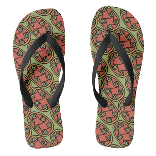 Egyptisch stamschild over Groene Unisex-Teenslippe Teenslippers (Voetbed)