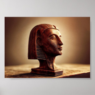 Egyptisch standbeeld van een godin poster