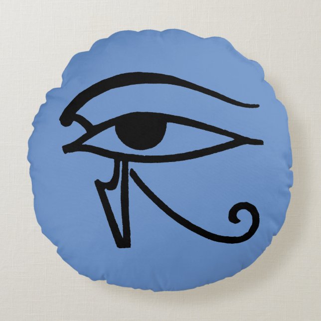 Egyptisch symbool: Utchat Rond Kussen (Voorkant)