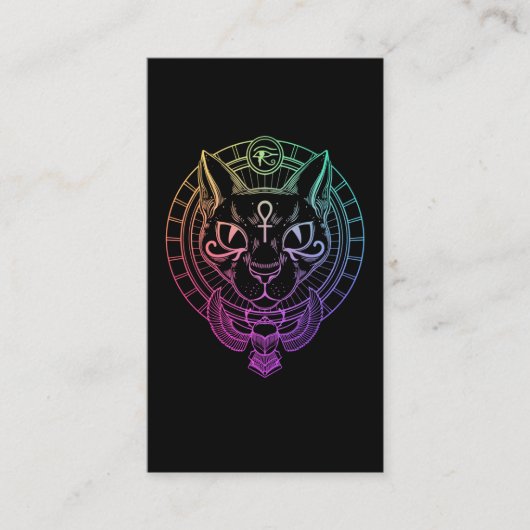 Egyptisch symbool voor gebitsbedekking met kat Hor Visitekaartje (Voorkant)