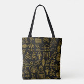 Egyptisch Symboolpatroon voor schrijfwijze Tote Bag (Achterkant)