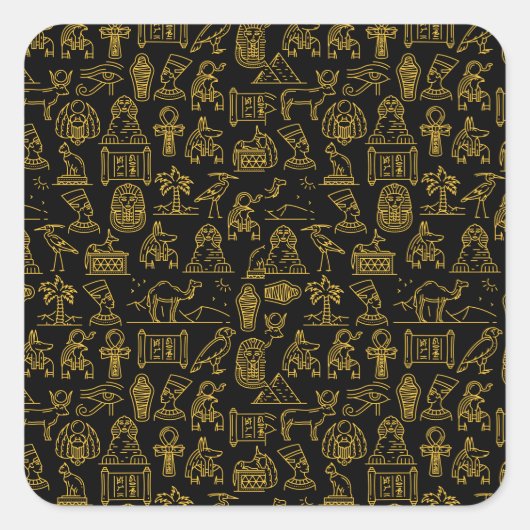 Egyptisch Symboolpatroon voor schrijfwijze Vierkante Sticker (Voorkant)