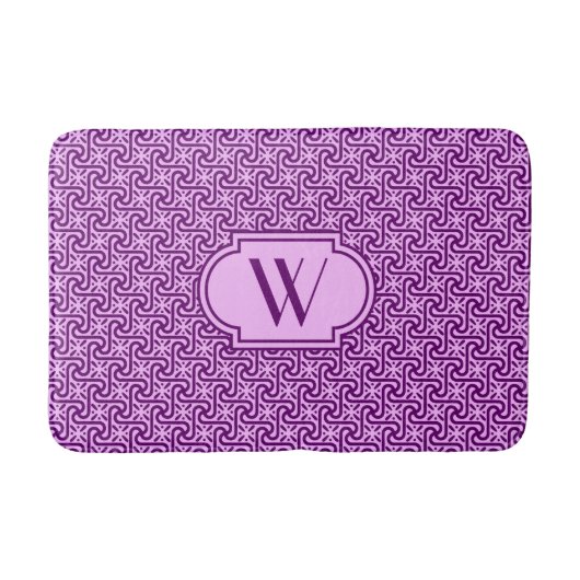 Egyptisch tegelpatroon, amethyst en orchidee badmat (Voorkant)