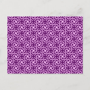 Egyptisch tegelpatroon, amethyst en orchidee briefkaart