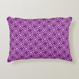 Egyptisch tegelpatroon, amethyst en orchidee decoratief kussen