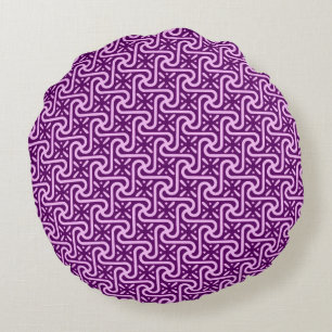 Egyptisch tegelpatroon, amethyst en orchidee rond kussen