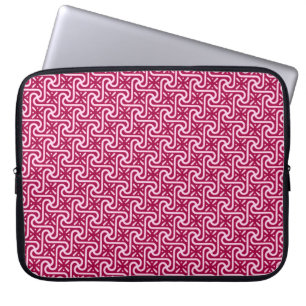 Egyptisch tegelpatroon, bordeauxrood en roze laptop sleeve
