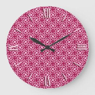 Egyptisch tegelpatroon, Bourgogne en roze Grote Klok