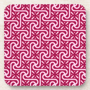 Egyptisch tegelpatroon, Bourgogne en roze Onderzetter
