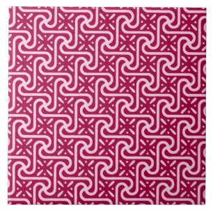 Egyptisch tegelpatroon, Bourgogne en roze Tegeltje