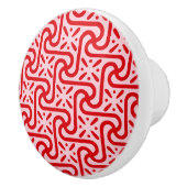 Egyptisch tegelpatroon, diep en lichtroze keramische knop (Rechts)